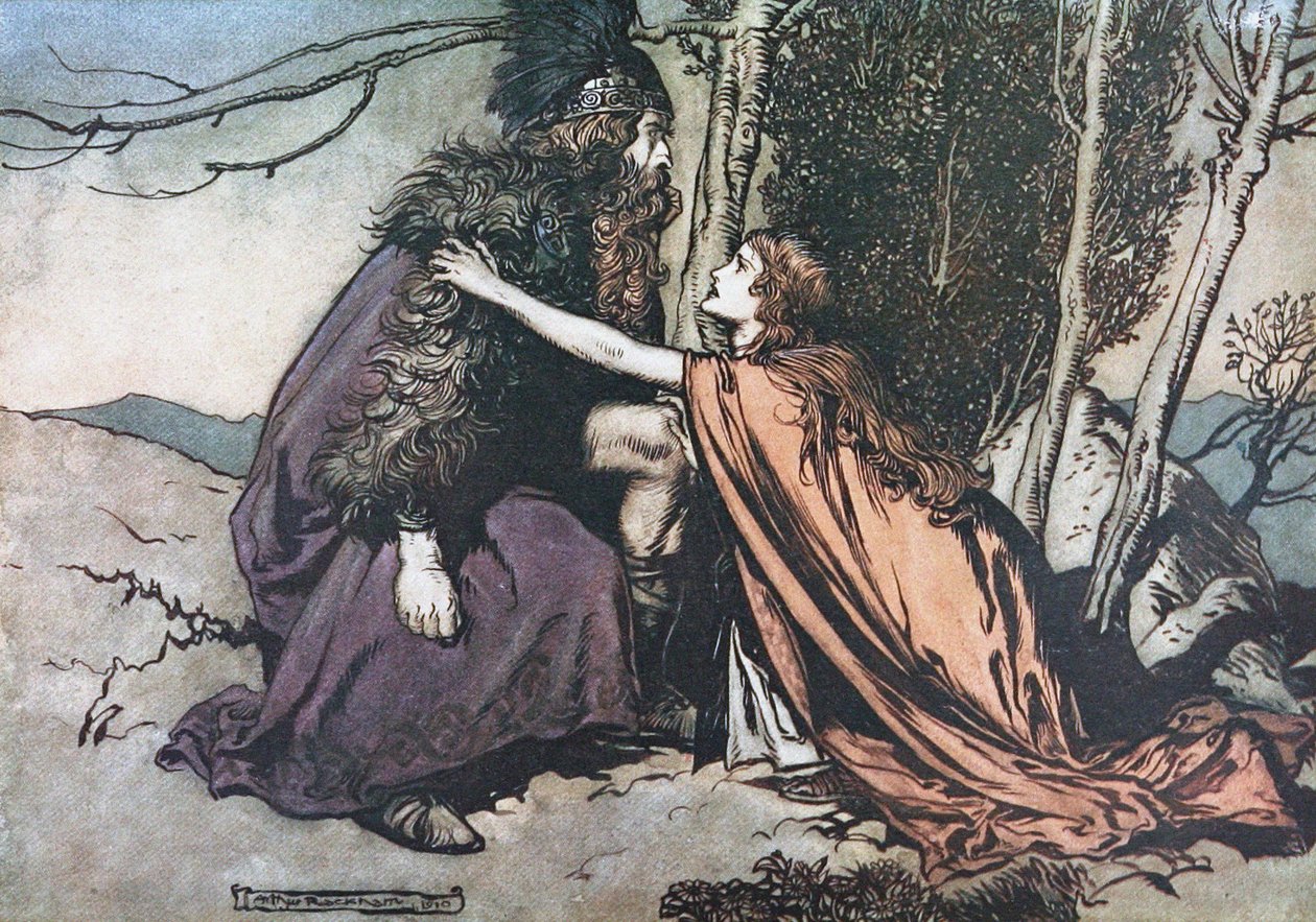Pai! Pai! Diga-me o que te aflige Ilustração de The Rhinegold and The Valkyrie, de Richard de Arthur Rackham