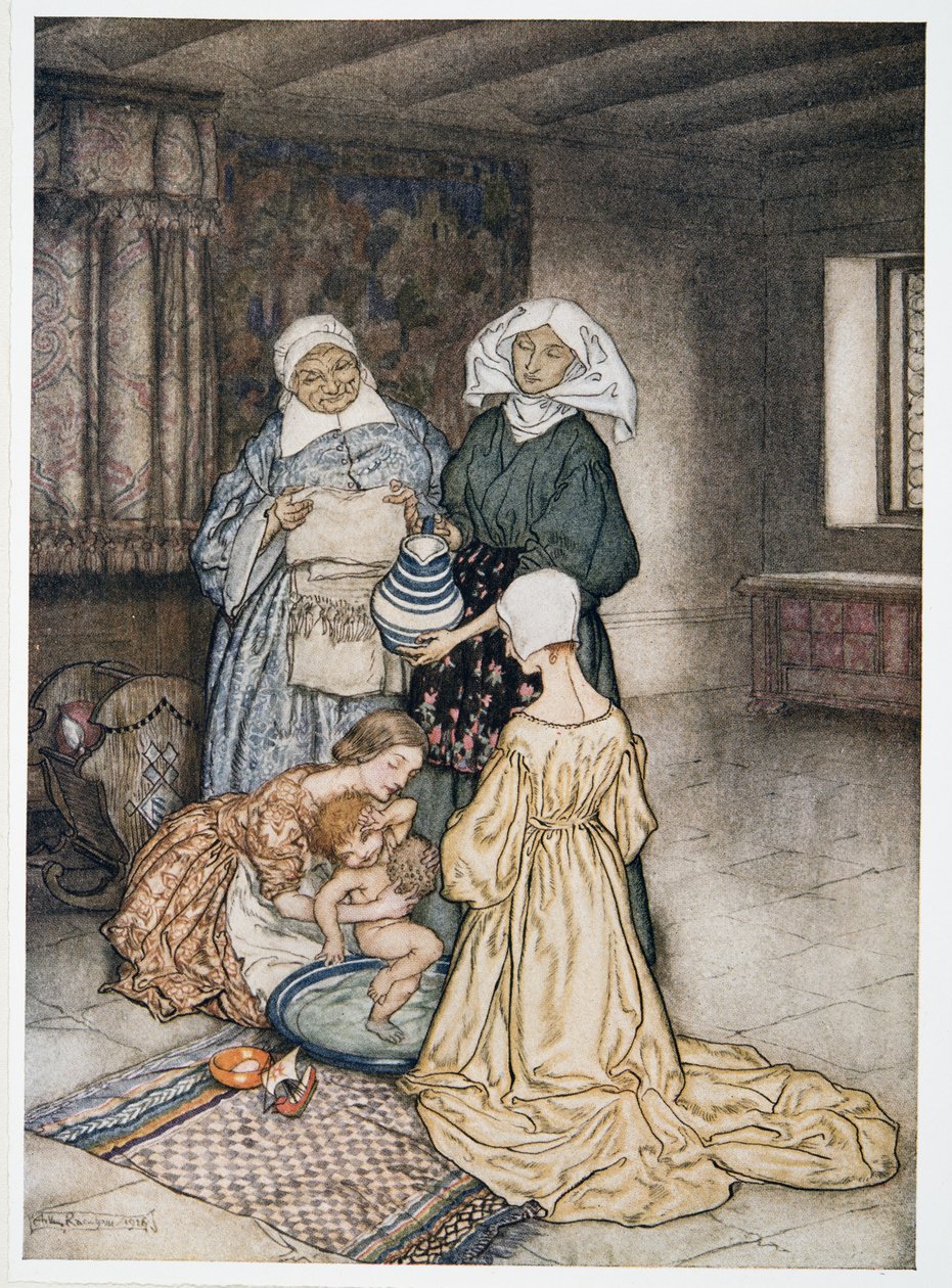 Eu não tinha quatro ou cinco mulheres uma vez que cuidaram de mim ilustração de William Shakespeares The Tempest, pub. 1926 de Arthur Rackham