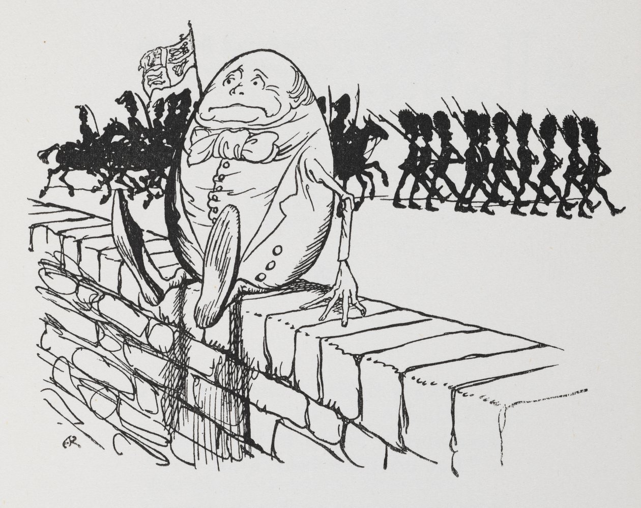 Humpty Dumpty sentou-se numa parede. de Arthur Rackham