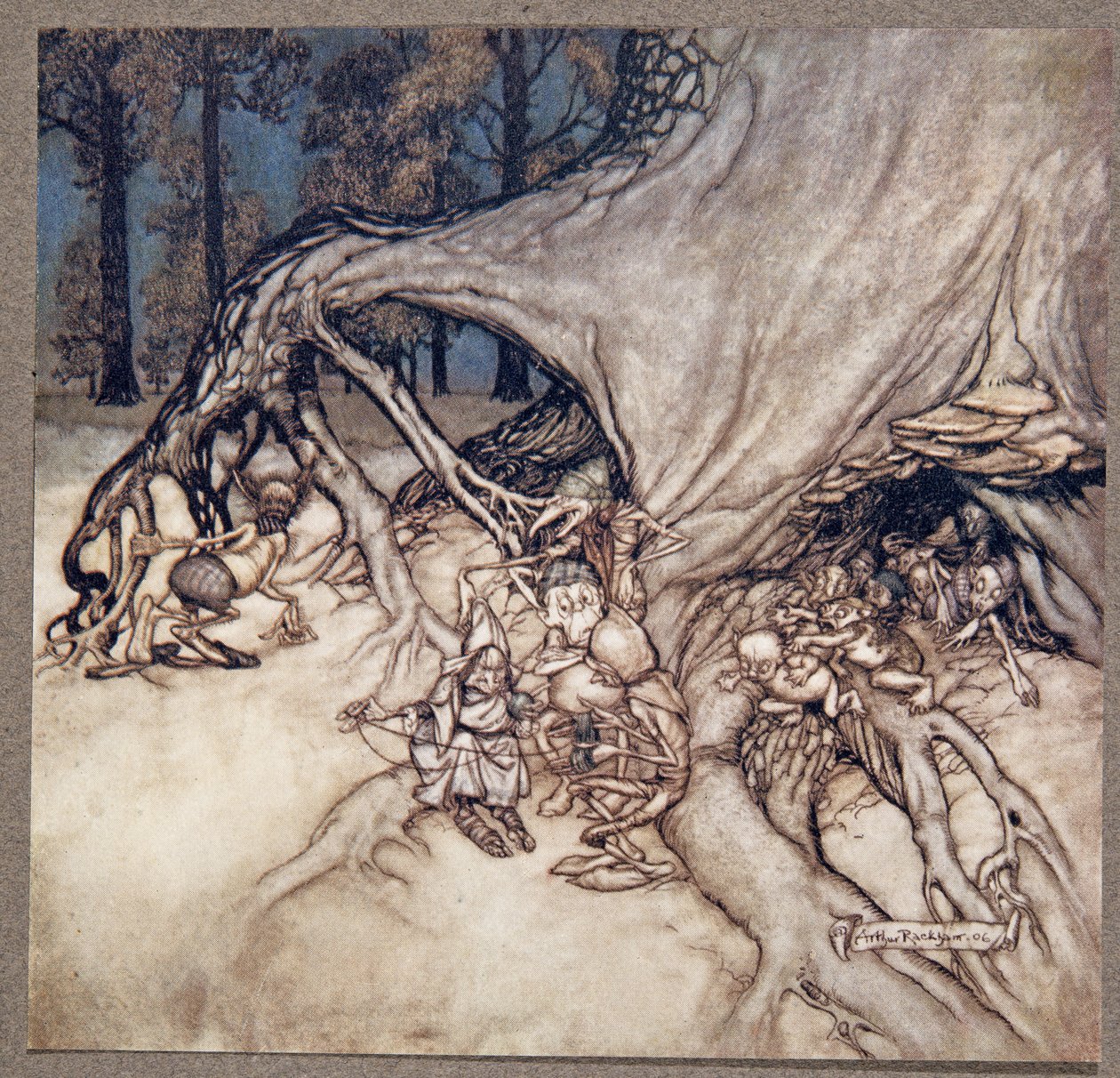 Se os maus entre as fadas estão fora, de Peter Pan em Kensington Gardens por JM Barrie (1860 - 1937), pub. 1906 de Arthur Rackham