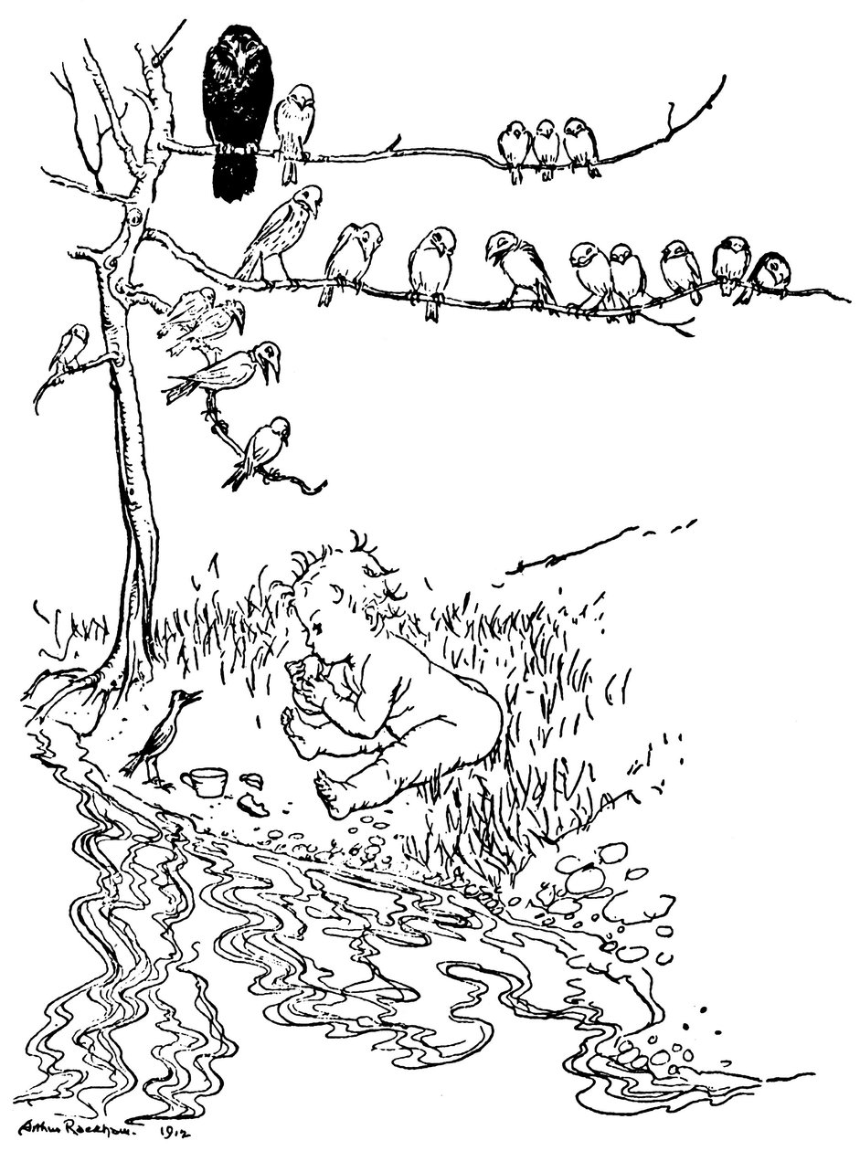 Ilustração para Peter Pan de Arthur Rackham