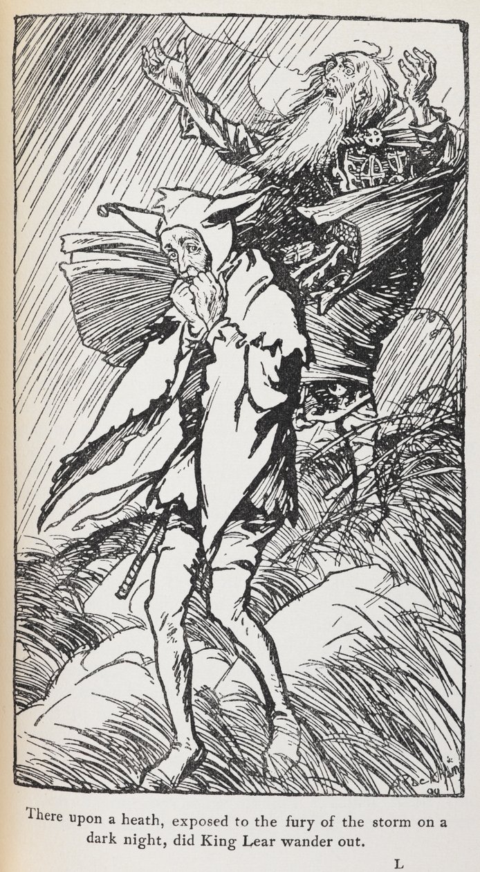Ilustração do Rei Lear. de Arthur Rackham