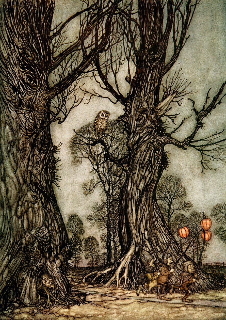 Peter Pan em Kensington Gardens de Arthur Rackham