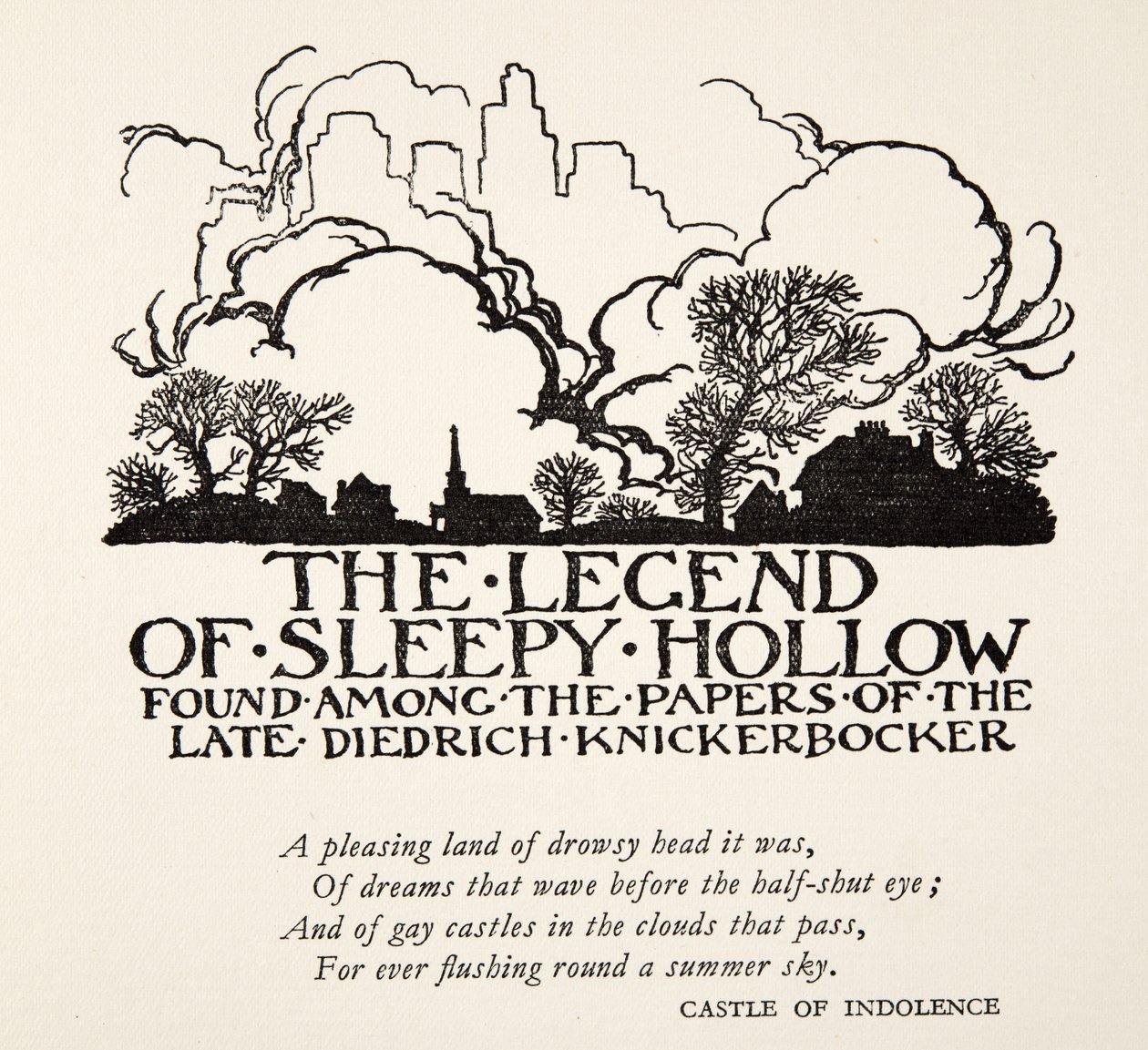 A lenda de Sleepy Hollow, da lenda de Sleepy Hollow por Washington Irving (1783 - 1859), bar. 1928 de Arthur Rackham