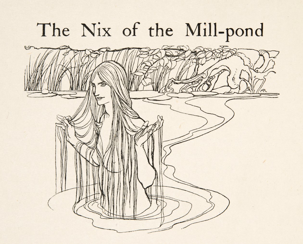 O Nix of the Mill-Pond, de Little Brother & Little Sister e Outros Contos dos Irmãos Grimm, pub.1917 (litho) de Arthur Rackham