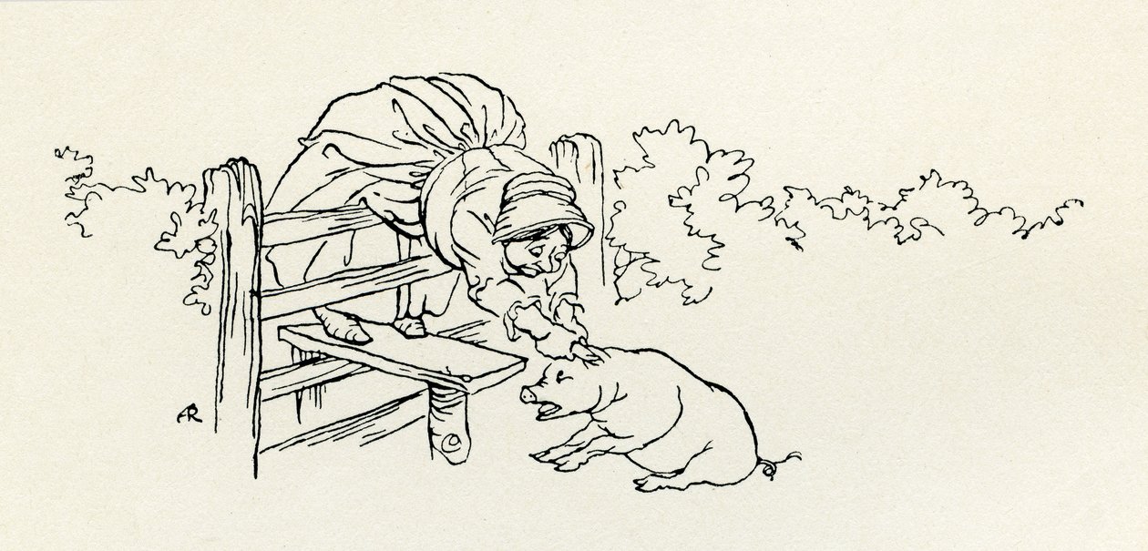 A Velha Mulher e seu Porco de Arthur Rackham