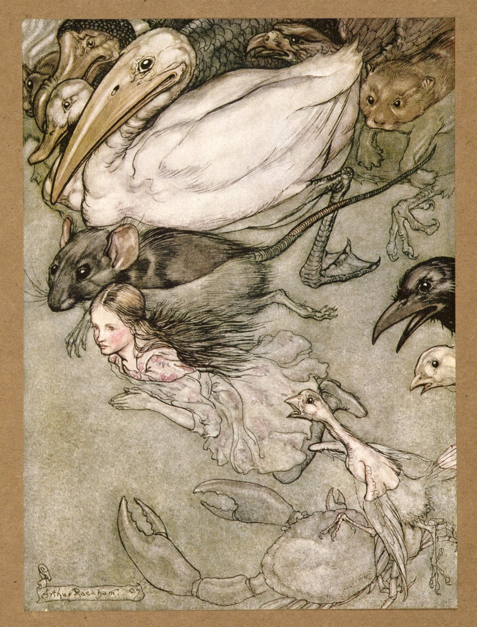 The Pool of Tears, de Alices Adventures in Wonderland, de Lewis Carroll, pub.1907 de Arthur Rackham