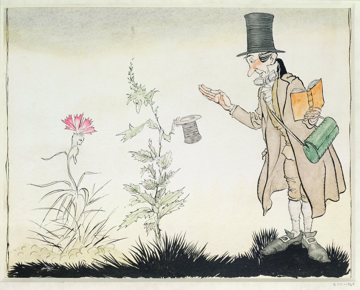 O professor não suporta esse tipo de coisa, ilustração de &39;Pequenas flores de Ada&39; de contos de fadas por Hans Christian Andersen, 1932 de Arthur Rackham