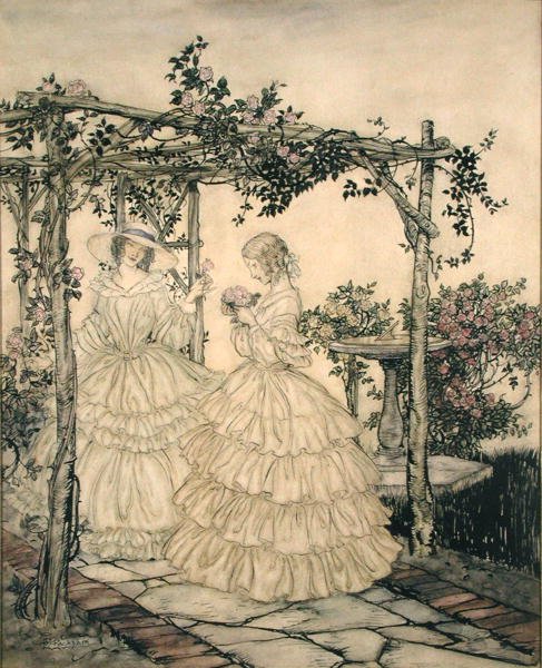 The Rose Garden, c.1923-5 (aquarela sobre papel) de Arthur Rackham