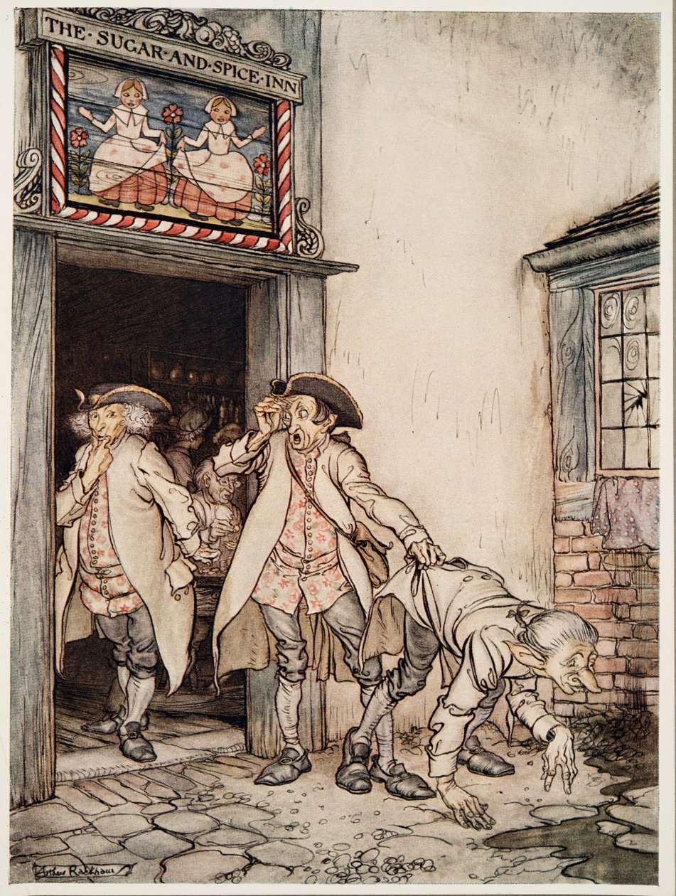 Os três cirurgiões do exército, de Little Brother & Little Sister e outros contos pelos irmãos Grimm, pub.1917 de Arthur Rackham