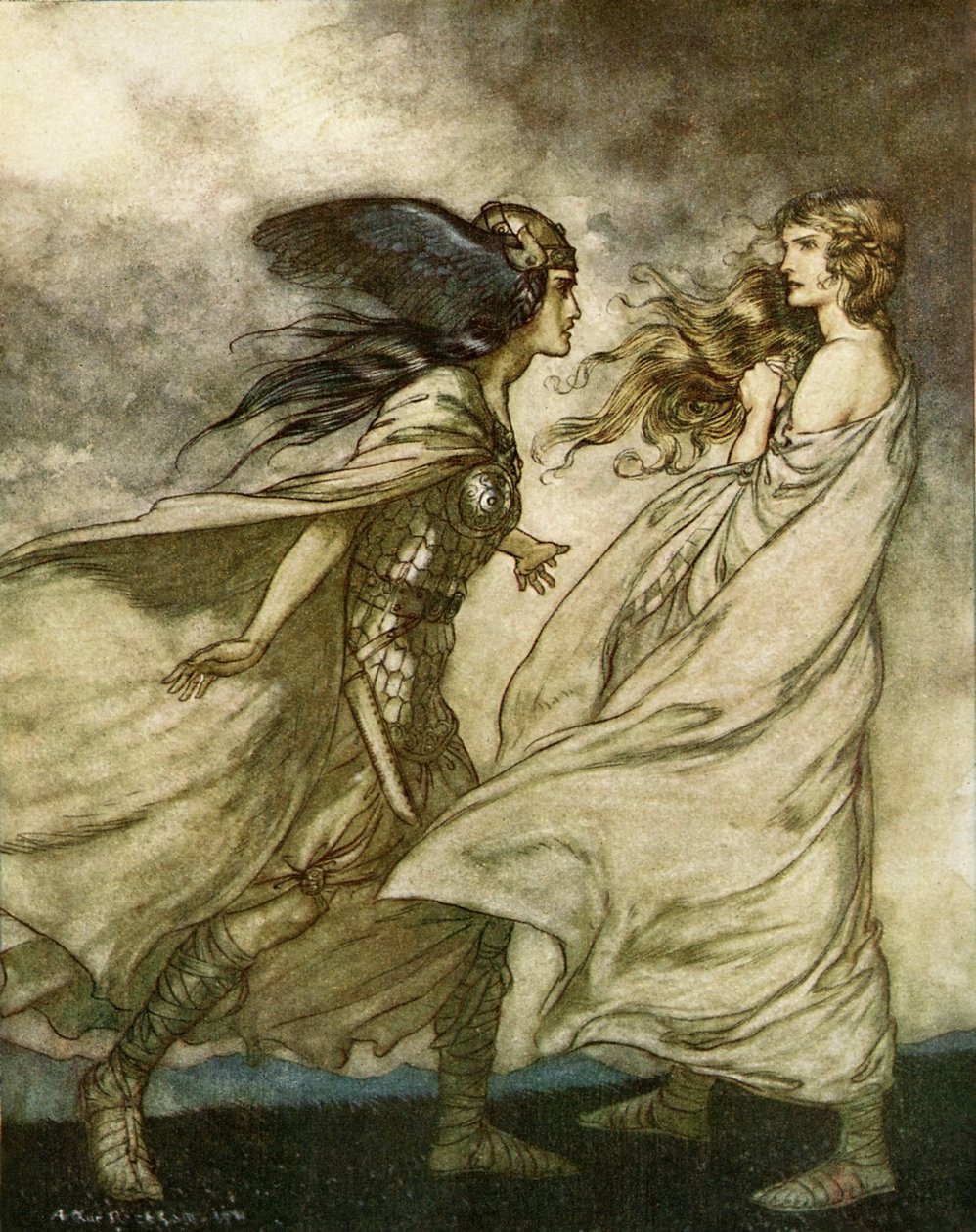 O Crepúsculo dos Deuses / Göttterdämmerung de Arthur Rackham