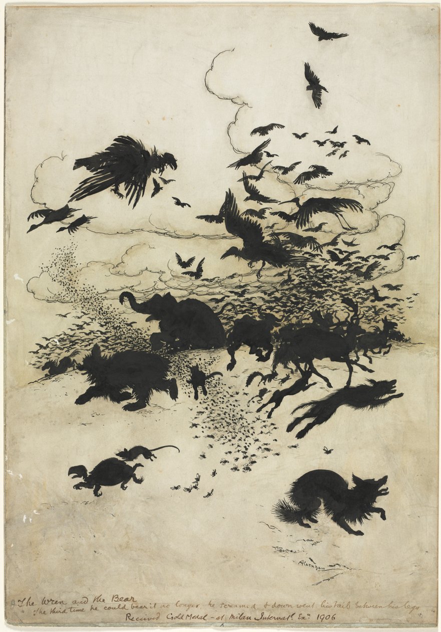 A carriça e o urso de Arthur Rackham