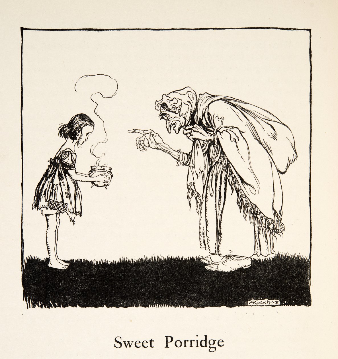 O pequeno foi e trouxe a caixa, de Little Brother & Little Sister e Outros Contos dos Irmãos Grimm, pub.1917 (litho) de Arthur Rackham