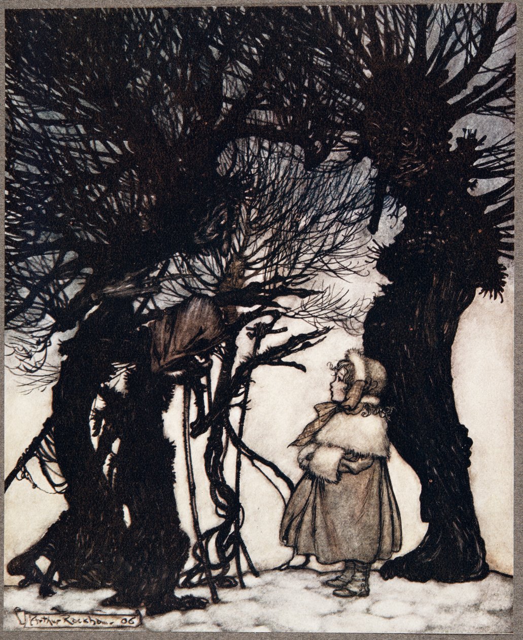 Eles a avisaram ..., de Peter Pan em Kensington Gardens por JM Barrie (1860 - 1937), pub. 1906 de Arthur Rackham