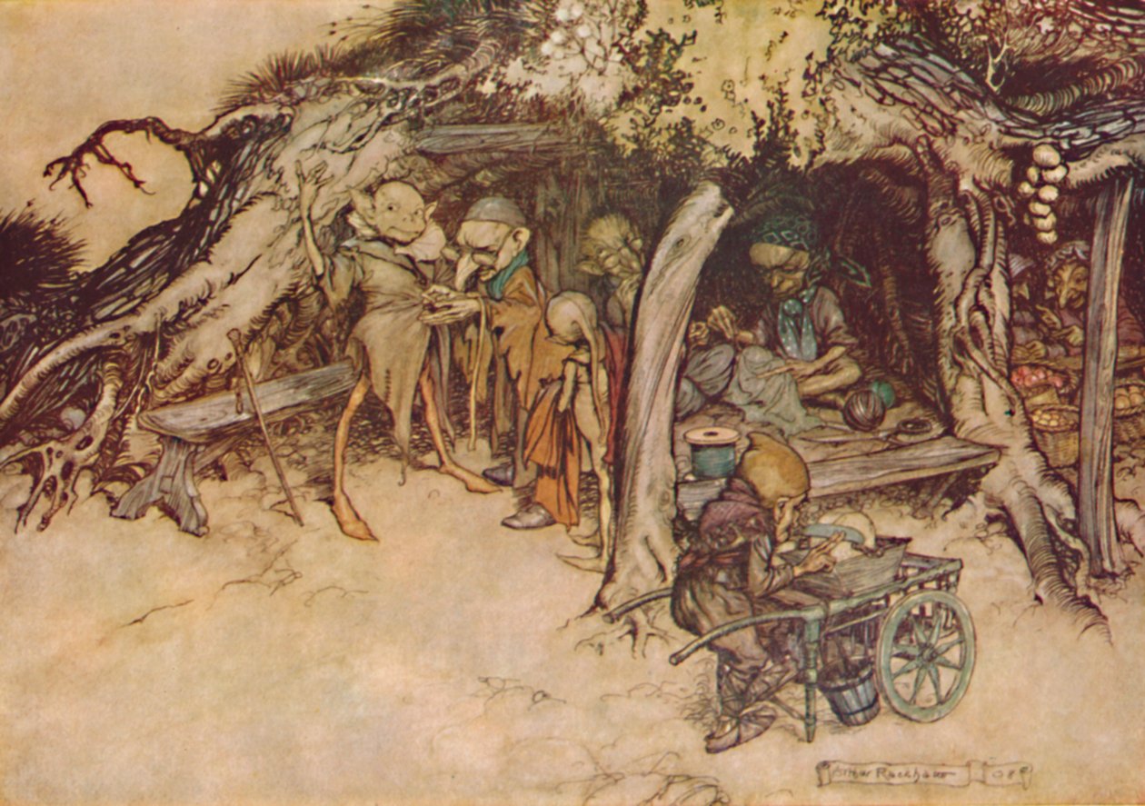 Para Fazer Meus Casacos Pequenos Elfos, 1908, 1923 de Arthur Rackham