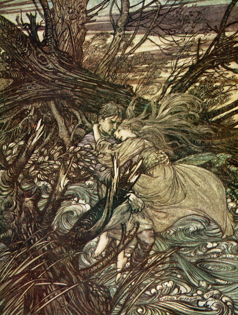 Ondina em Friedrich de la Motte Fouqué de Arthur Rackham