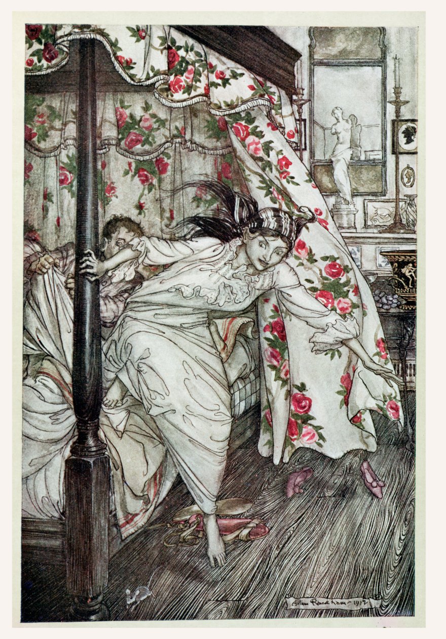 Vênus e o Gato, ilustração de &39;fábulas de Esopo&39;, publicado por Heinemann, 1912 (cor litho) de Arthur Rackham