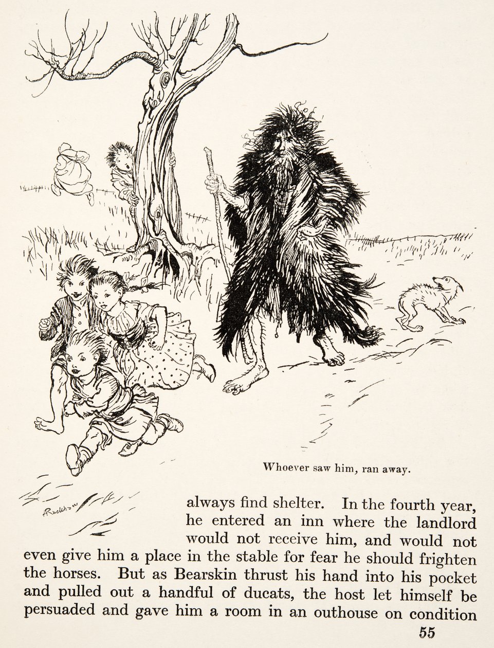 Quem o viu fugir, de Little Brother & Little Sister e Outros Contos dos Irmãos Grimm, pub.1917 (litho) de Arthur Rackham