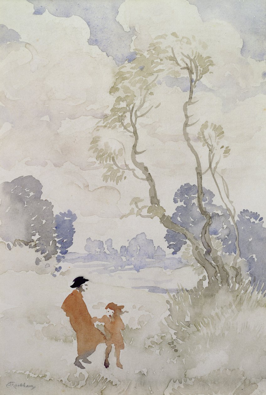 Dia ventoso (wc no papel) de Arthur Rackham