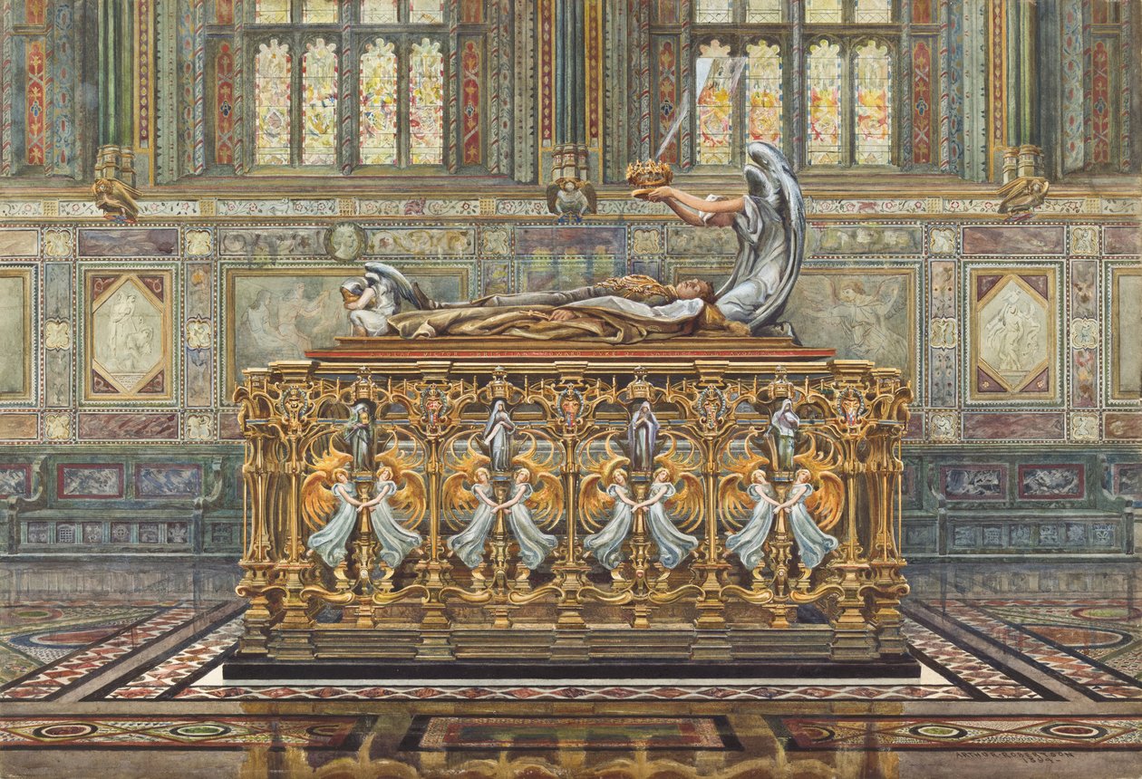 Desenho para o projeto de Alfred Gilbert para o túmulo do Duque de Clarence, 1894 de Arthur Robertson