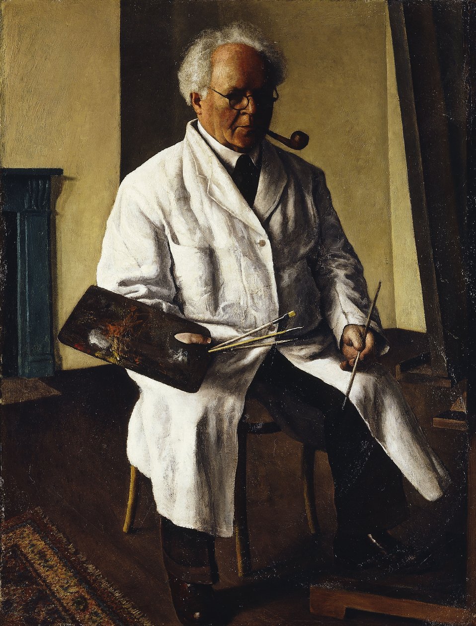 Auto-retrato; Auto-retrato, c.1930 (óleo em painel duro) de Arthur Segal