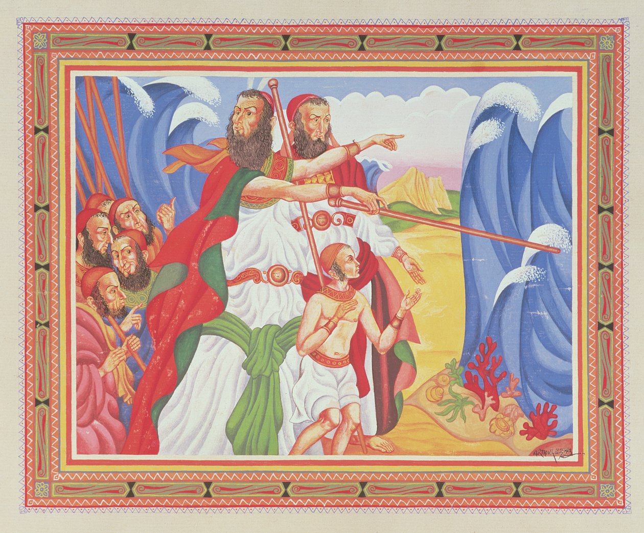 A divisão do Mar Vermelho de Arthur Szyk