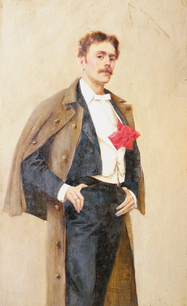 Arthur Wardle por Ele próprio (óleo sobre painel) de Arthur Wardle