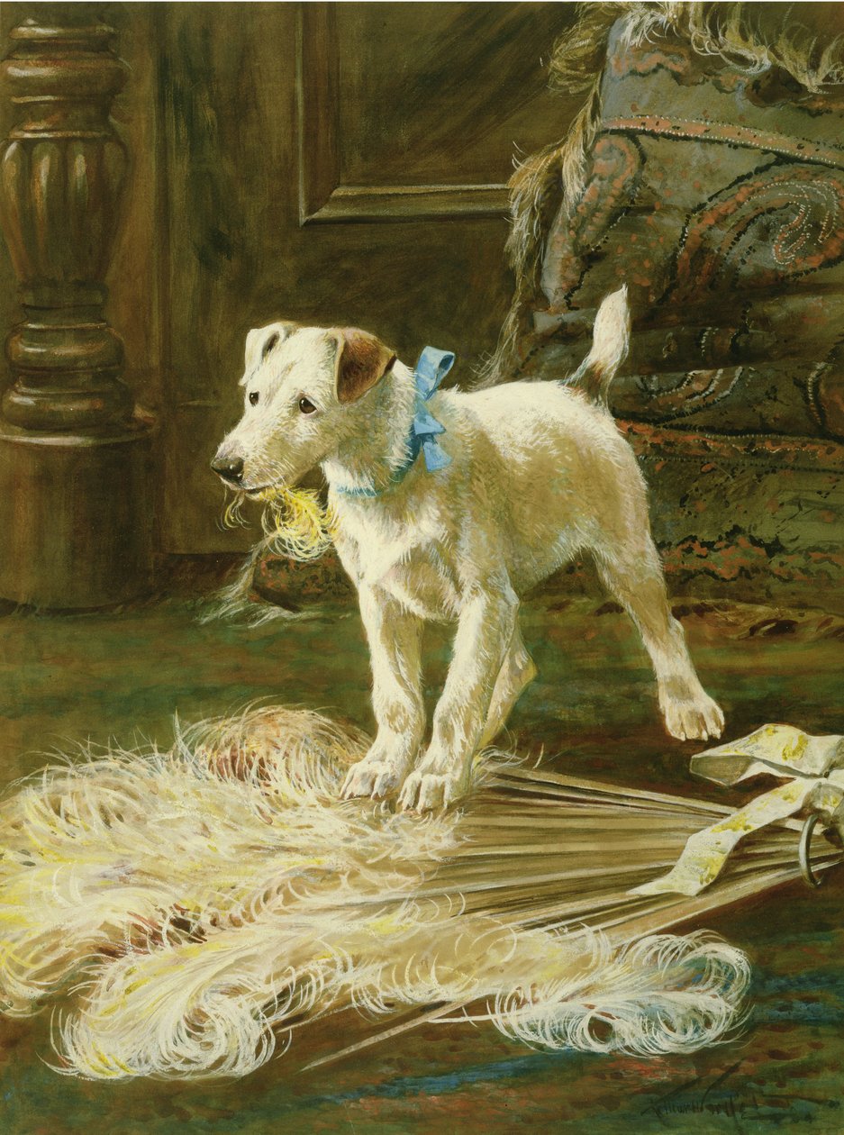 Travessura (óleo sobre tela) de Arthur Wardle