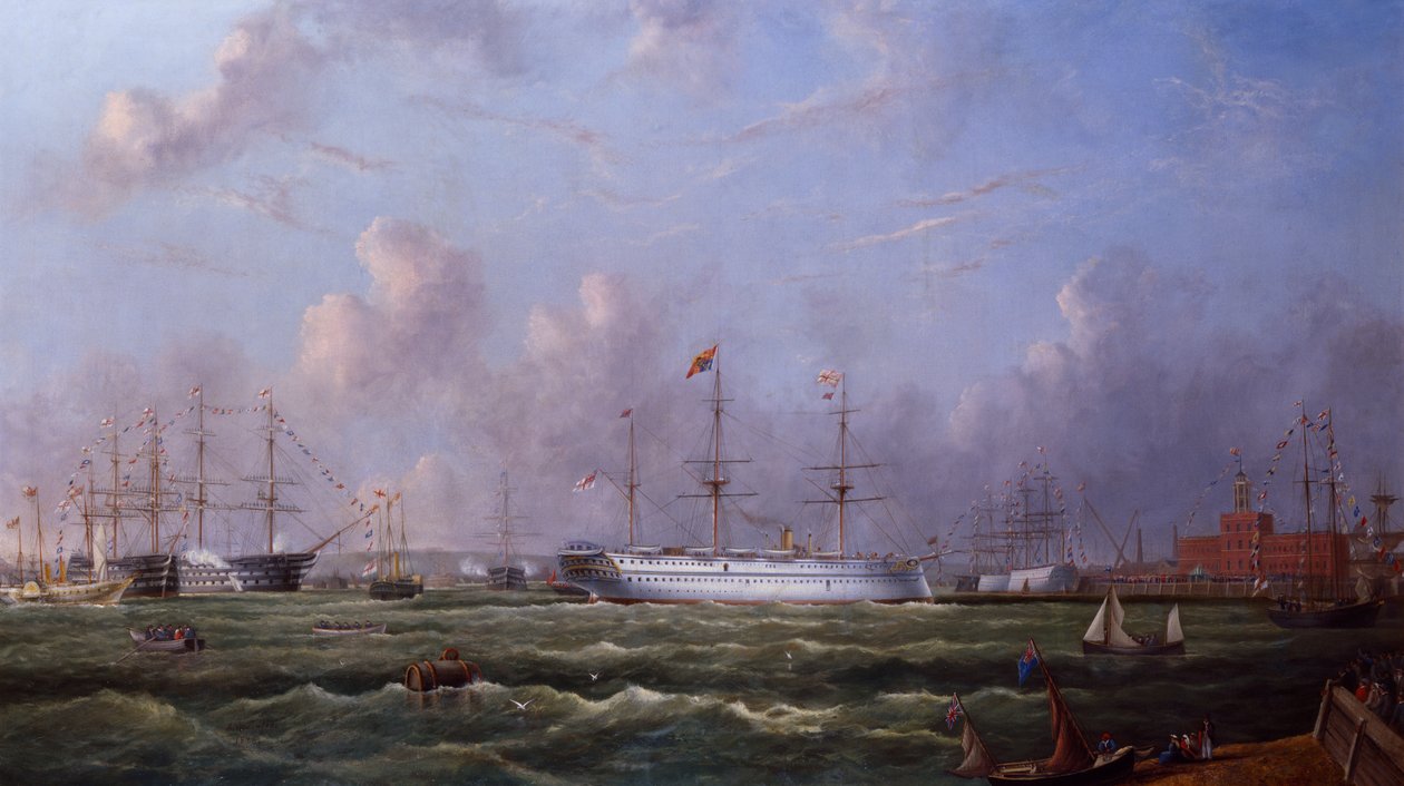 A tropa indiana "Serapis" chegando a Portsmouth de Arthur Wellington Fowles
