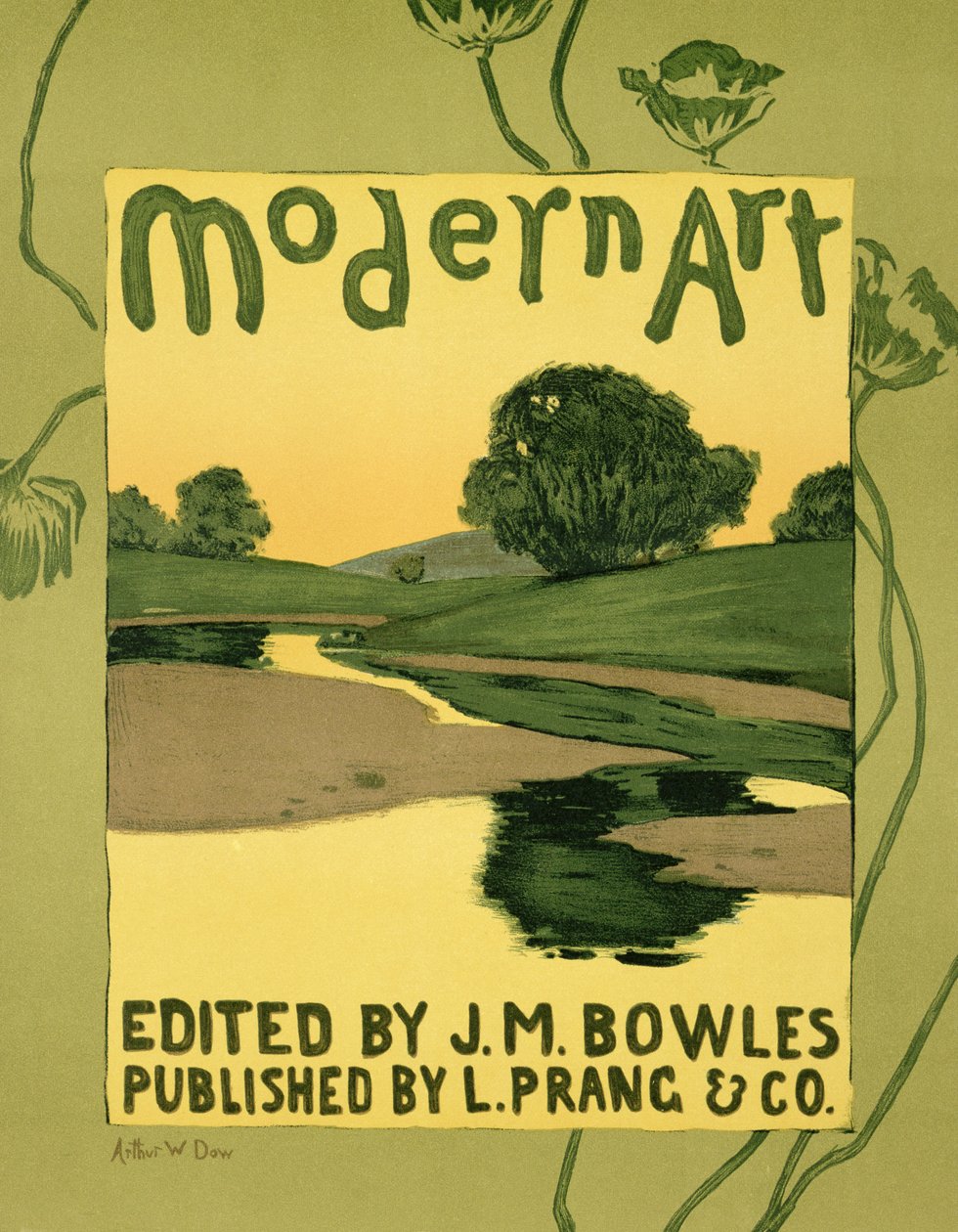 Reprodução de um cartaz publicitário da revista de revisão &39;Modern Art&39; de Arthur Wesley Dow