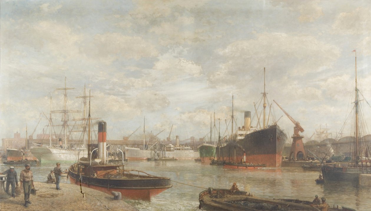 Um vislumbre em 1920 do Royal Edward Dock, Avonmouth de Arthur Wilde Parsons