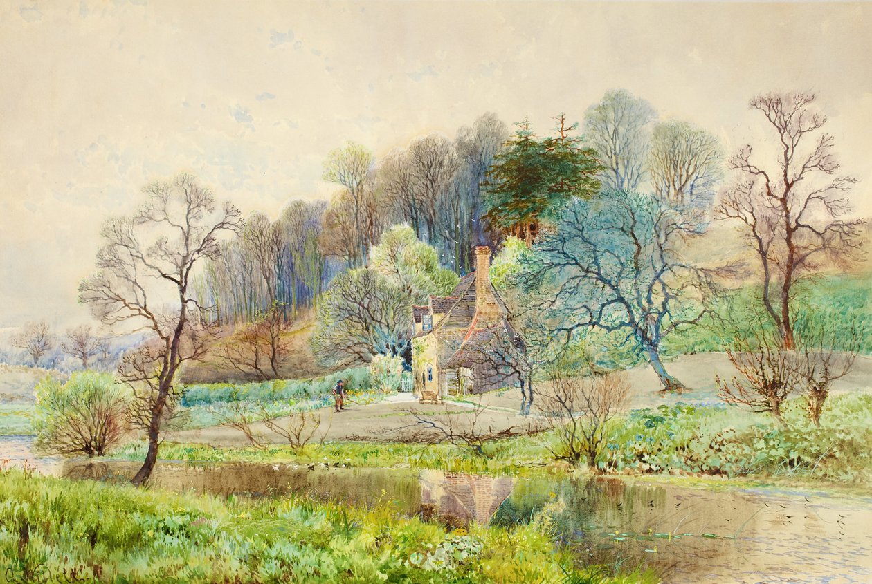 Uma fazenda da floresta, Horsham, Sussex, c.1880-1900 de Arthur Willett