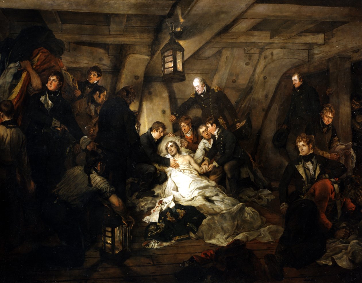 A morte do almirante Lord Nelson, 1805 1807. de Arthur William Devis