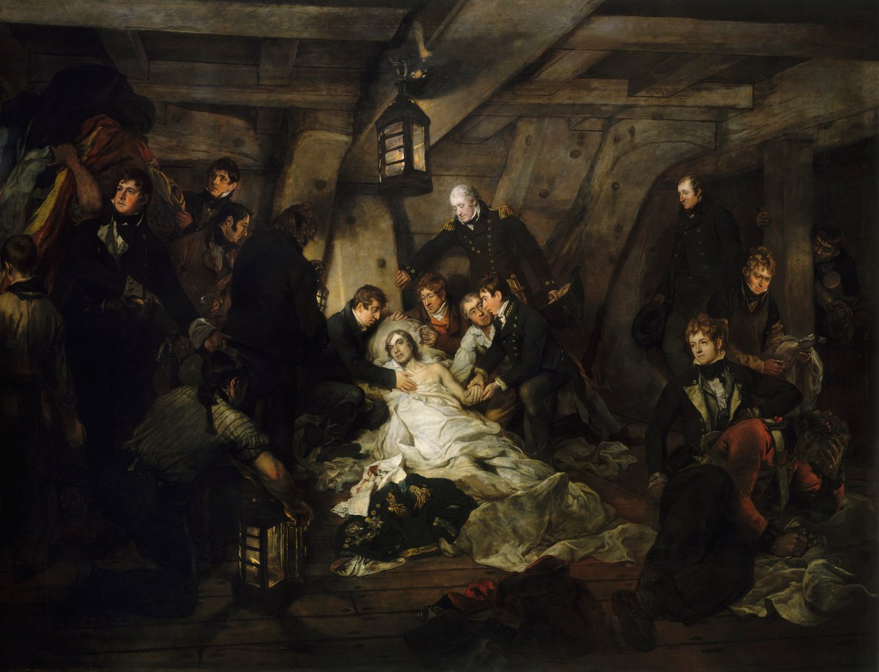 A morte de Nelson, 21 de outubro de 1805 de Arthur William Devis
