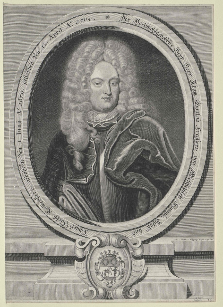Adam Gottlob Baron Meusebach (impressão) de Artist Unknown