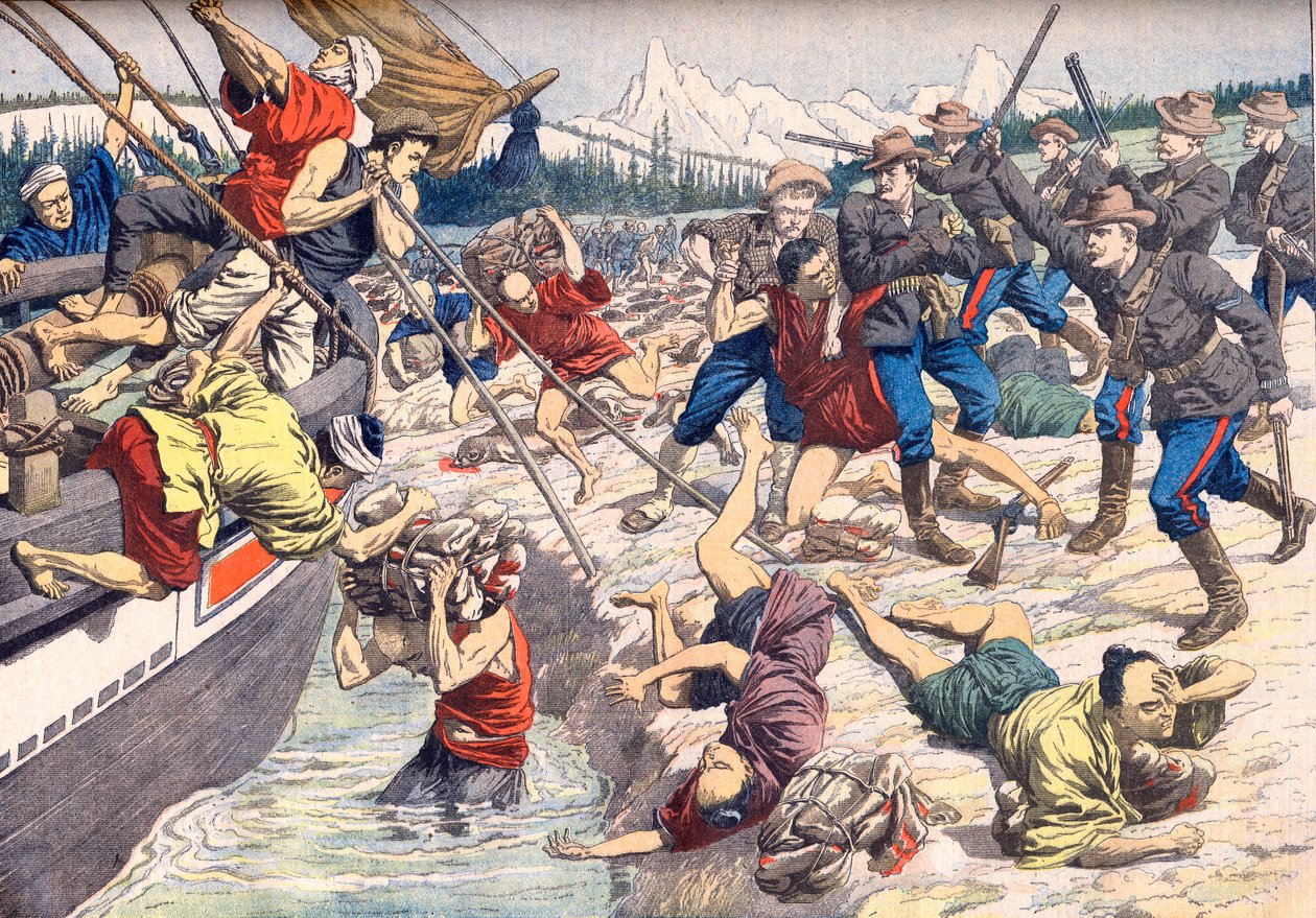 Ilhas Aleutas: Conflito sangrento entre japoneses e americanos nas Ilhas Aleutas de Artist Unknown