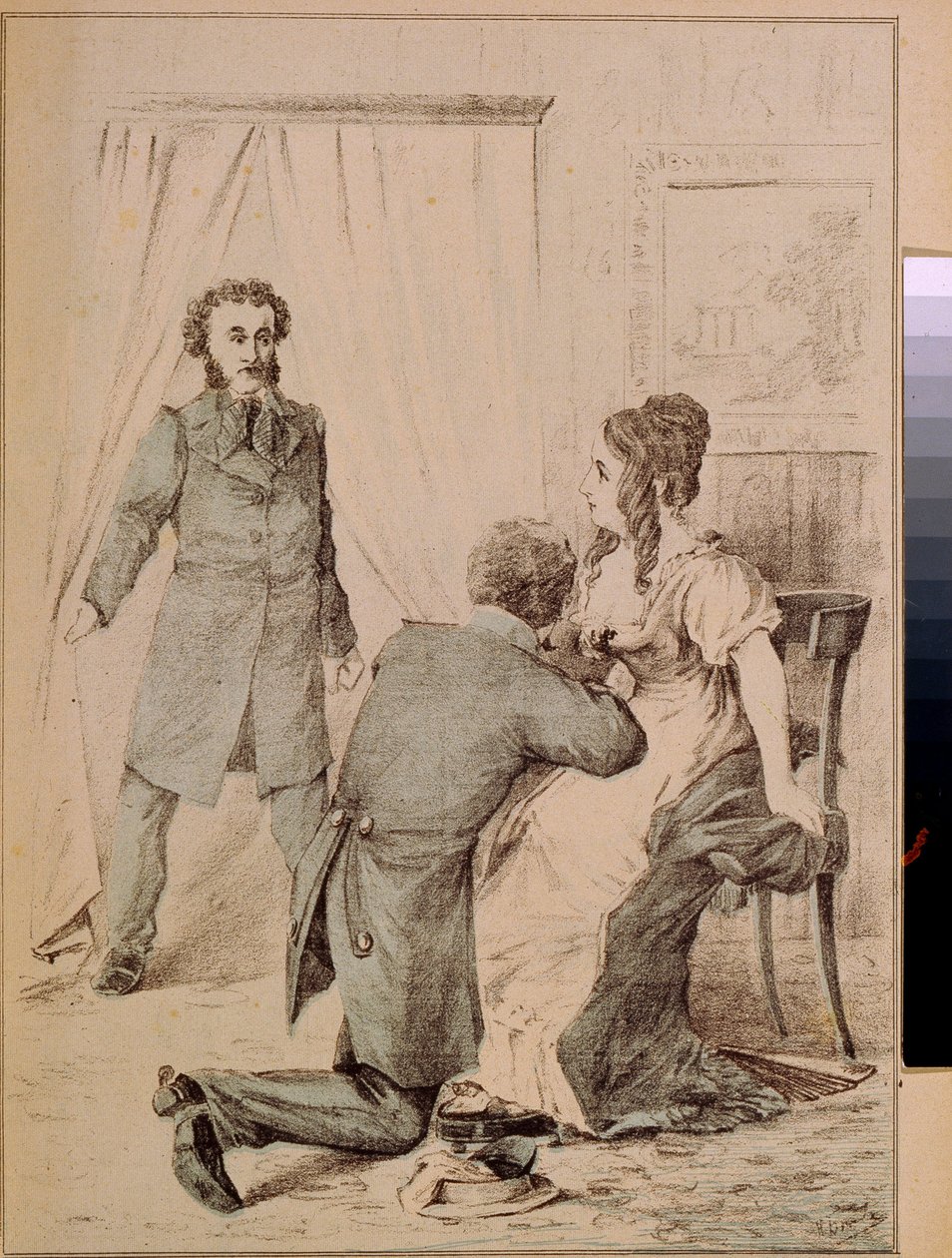 Alexander Pushkin (1799-1837) (litografia) de Artist Unknown