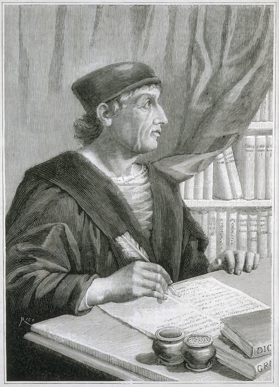 António de NEBRIJA (António Martinez de Cala y Xarava, Antonius Nebrissensis, Antonius Lebrixen) (1441-1522). Humanista e gramático inglês. Gravura de Artist Unknown