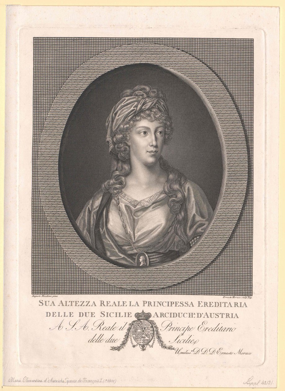 Arquiduquesa da Áustria Clementina (impressão) de Artist Unknown