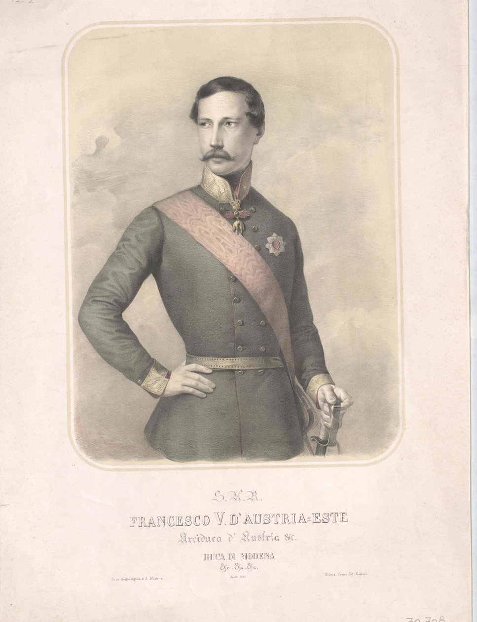 Arquiduque da Áustria-Este duque de Modena Francisco V de Artist Unknown