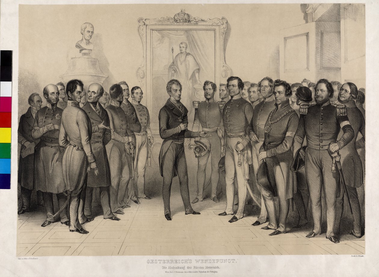 Ponto de inflexão na Áustria. A abdicação do conde Metternich de Artist Unknown