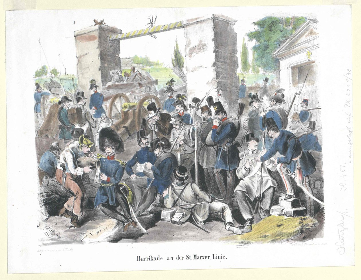 Barricada na linha de St. Marx de Artist Unknown