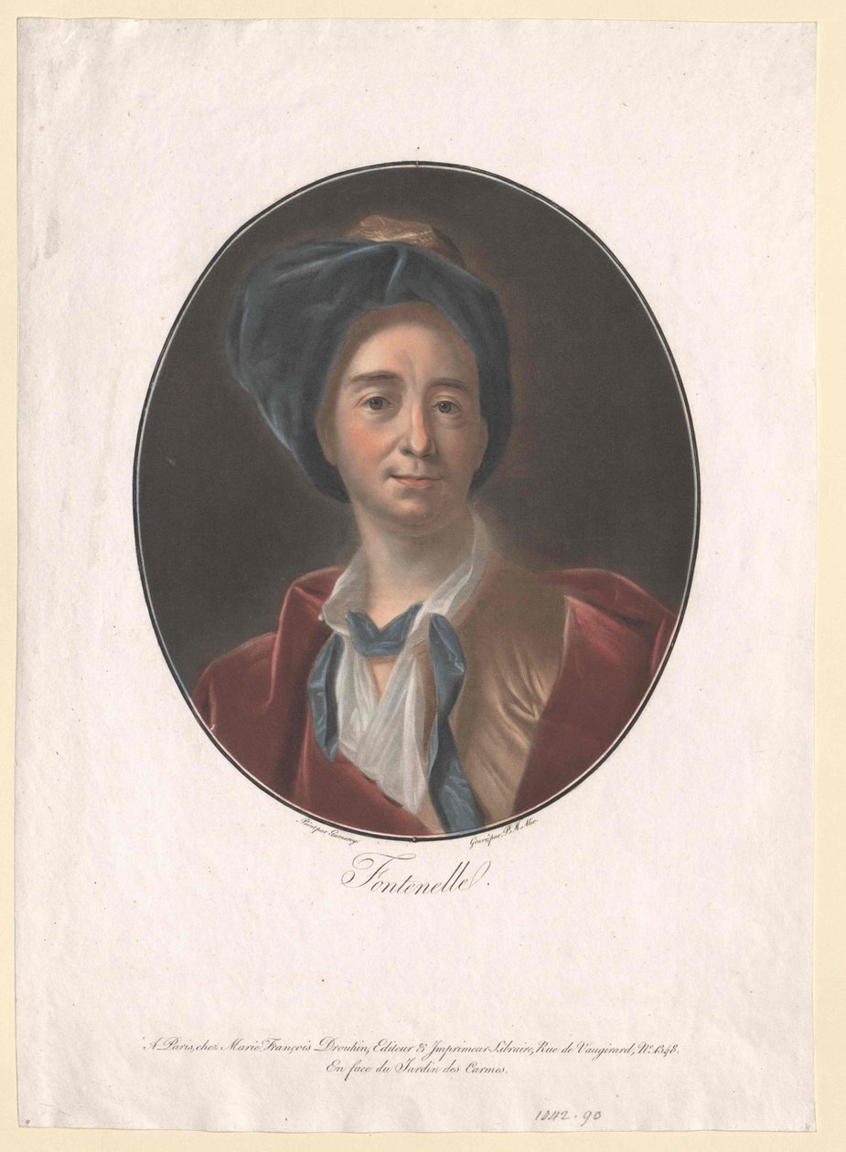 Bernard de Fontenelle (impressão) de Artist Unknown