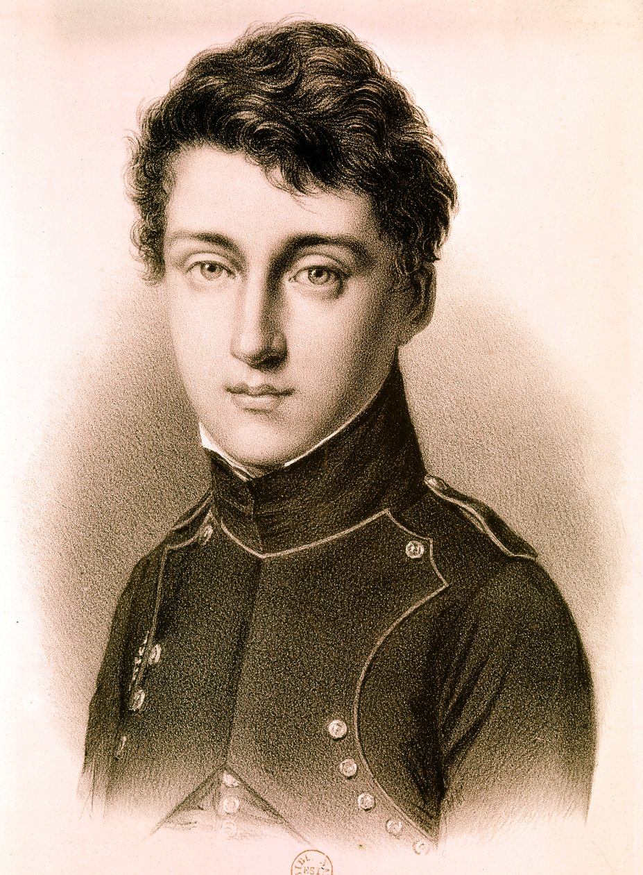 CARNOT Sadi Nicolas Léonard, engenheiro mecânico e físico francês: Retrato aos 17 anos (gravura) de Artist Unknown
