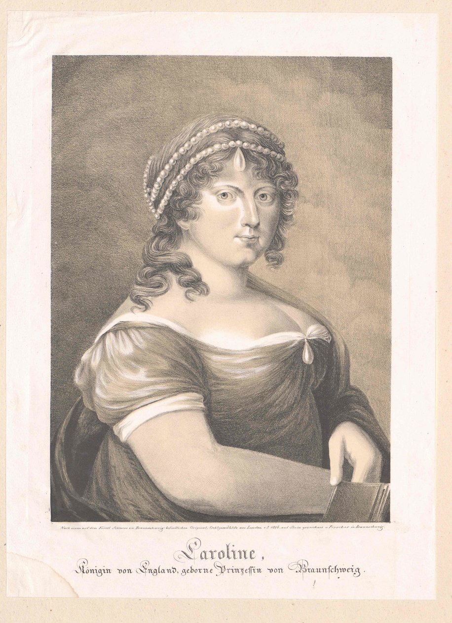 Caroline Amalie de Brunswick-Wolfenbuettel, de Artist Unknown