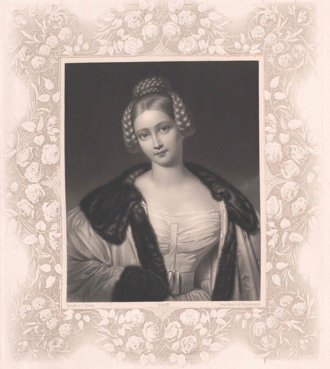 Caroline baronesa von Spiering (gravura) de Artist Unknown