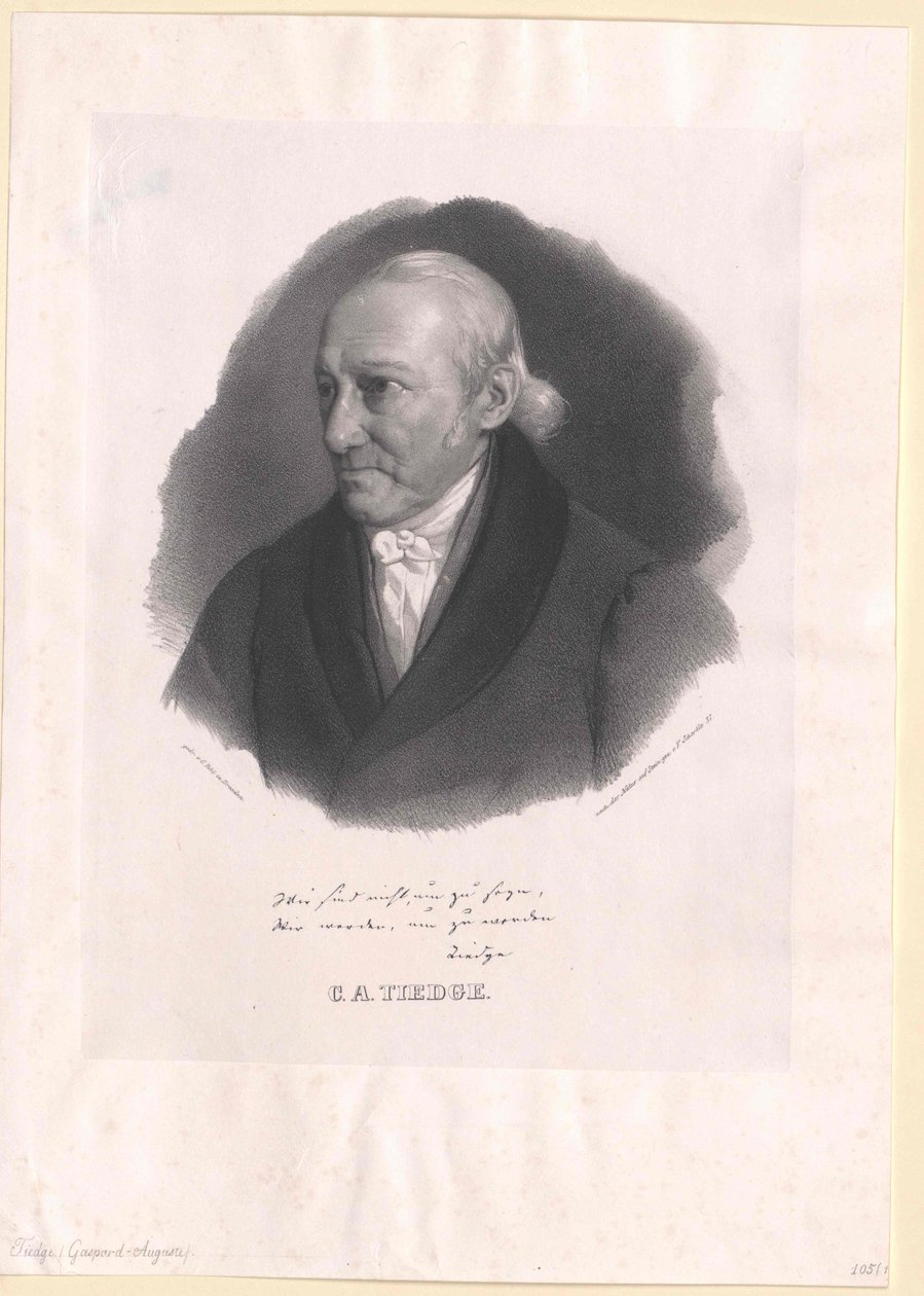 Christoph August Tiedge (impressão) de Artist Unknown