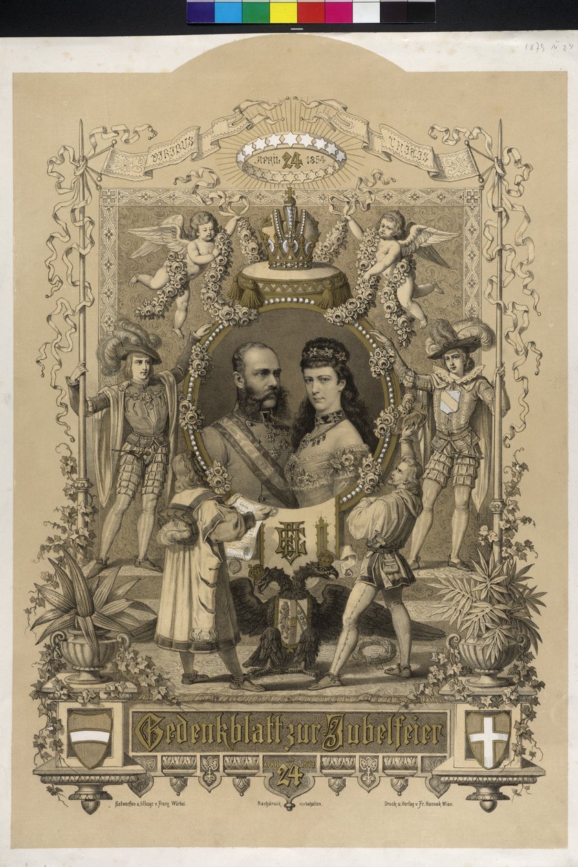 Documento comemorativo das bodas de prata do casal imperial 1879 de Artist Unknown