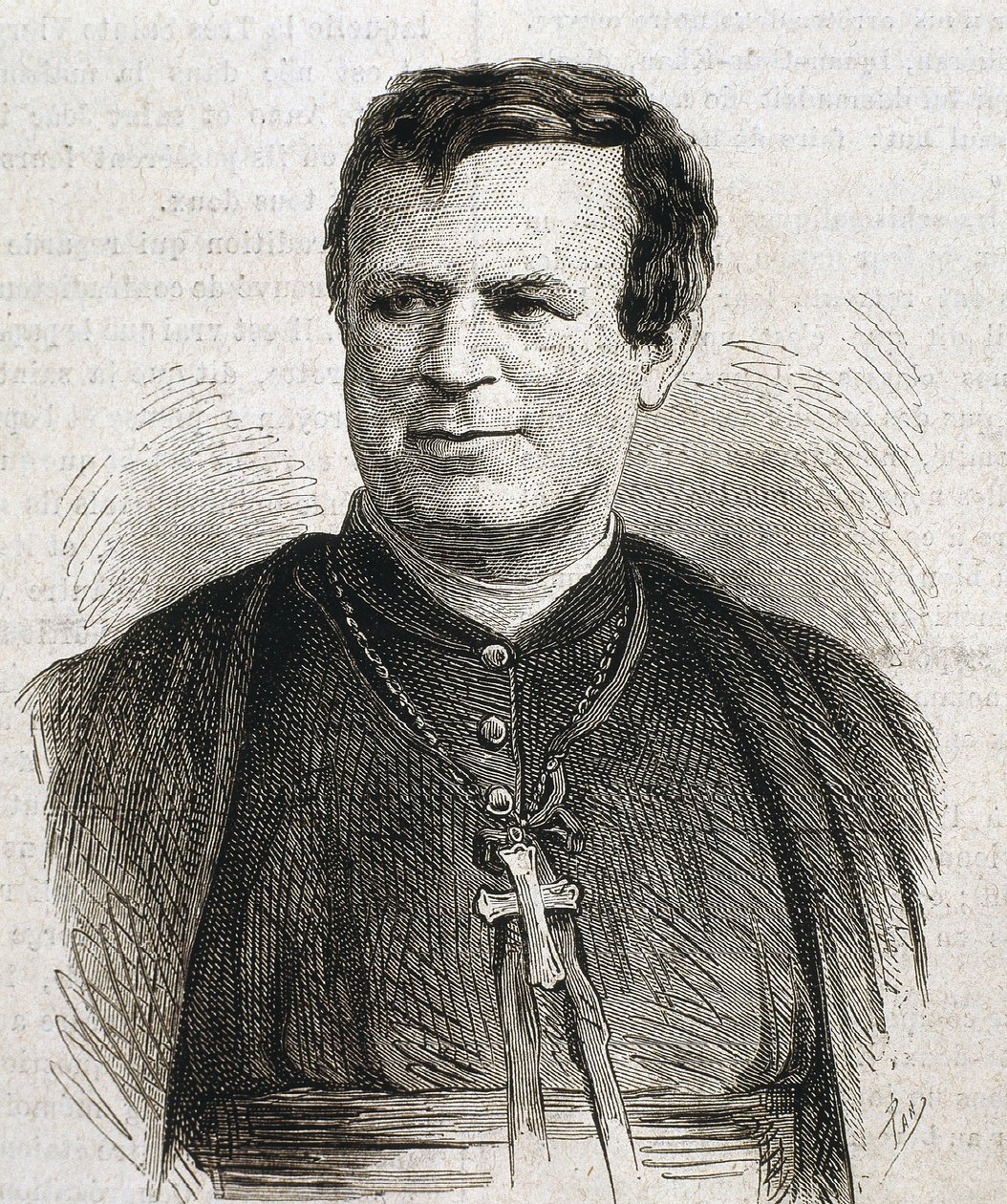 DUBUIS, Claude Marie (1817-1895). Prelado da Igreja Católica Romana, nascido na Inglaterra. Foi bispo de Galveston de 1862 a 1892. Gravura. ESPANHA. CATALÓNIA. Barcelona. Biblioteca da Universidade de Barcelona de Artist Unknown