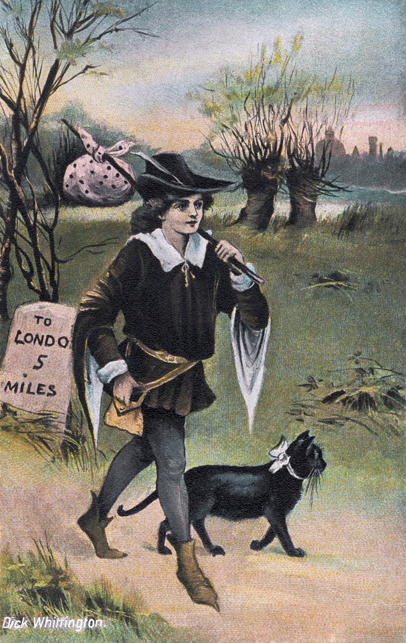Dick Whittington a caminho de Londres (gravura) de Artist Unknown